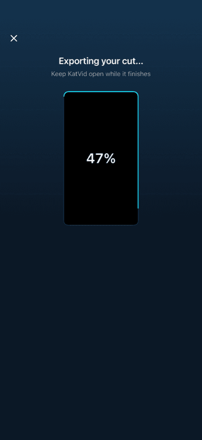 An export in progress